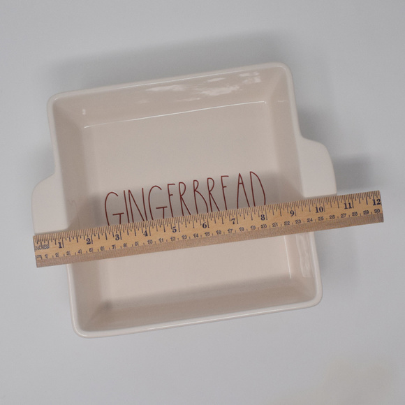 Rae Dunn Gingerbread Baking Dish Red Letters New Christmas Holiday Party Winter - Picture 3 of 8